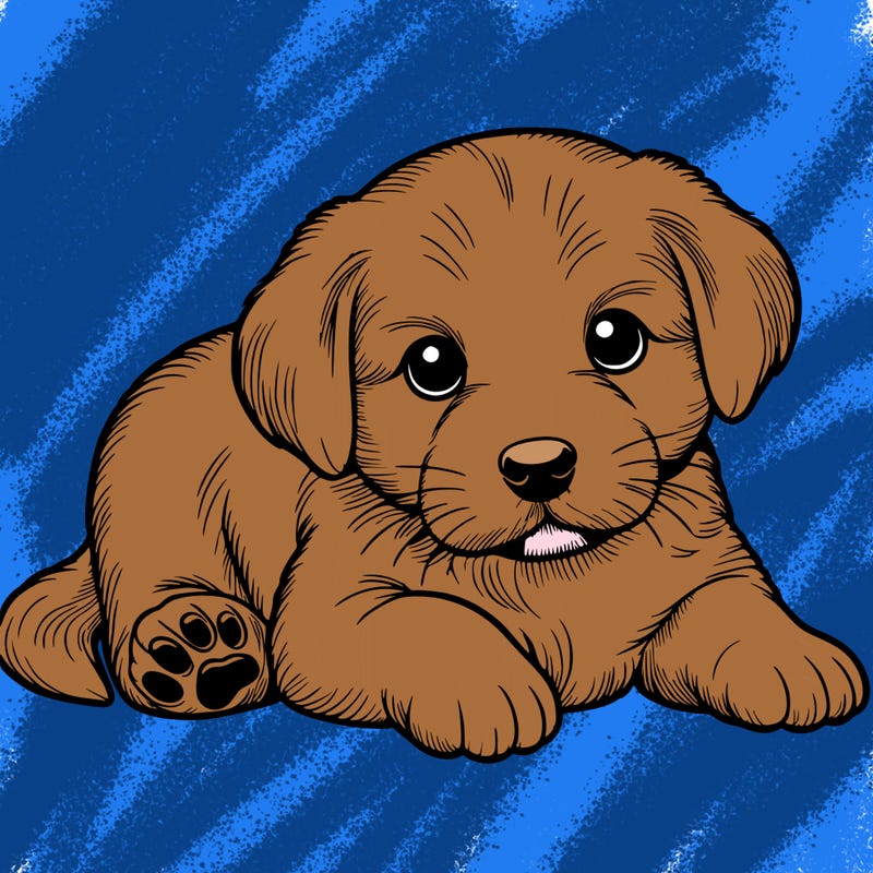 a cute realistic puppy