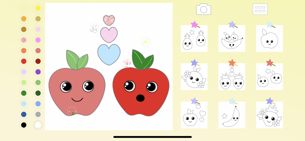 Fruit Coloring for Kid Toddler - Apple coloring page on Fruit Coloring for Kid Toddler app