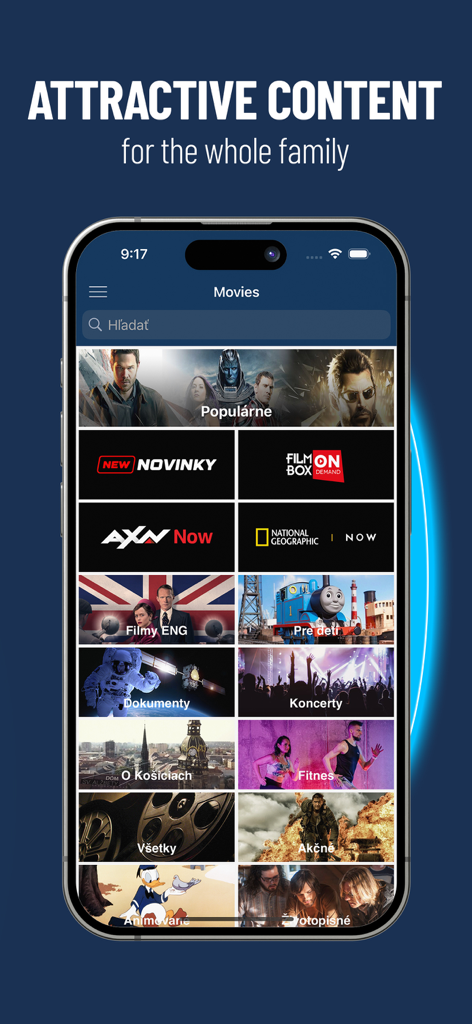 Antik TV - Antik TV app interface with a variety of movie and show categories.