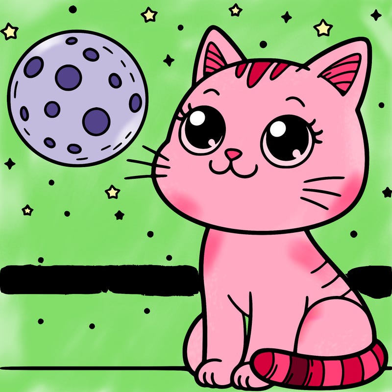 cat looking at the moon