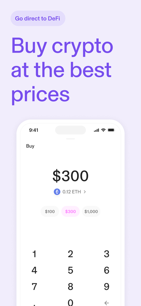 Uniswap App-Oberfläche zum Kauf von Ethereum zu den besten Preisen mit einem einfachen Ziffernblock