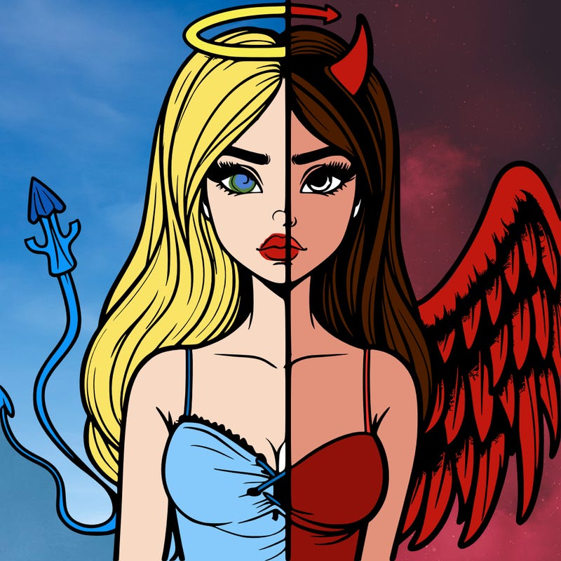 devil vs angel realistic girl