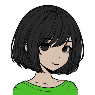 realistic girl with short hair