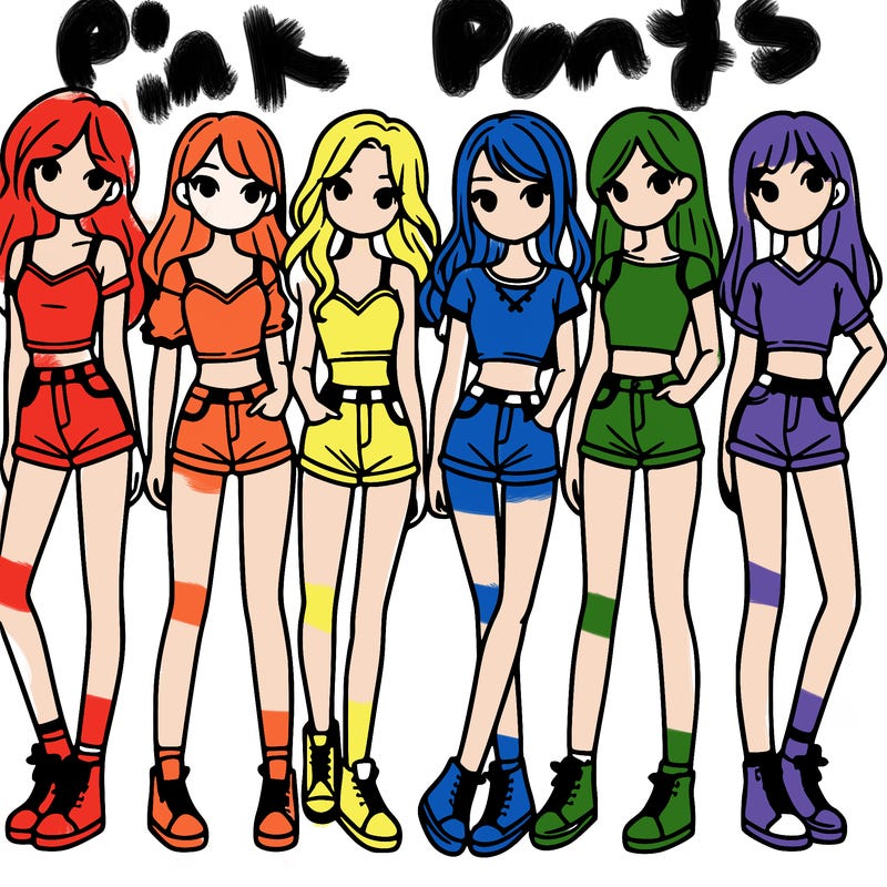 a group of girls wearing crop tops and shorts