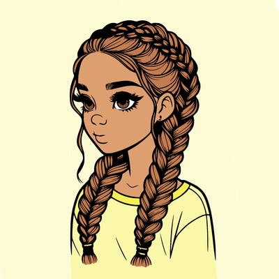 realistic girl with braids