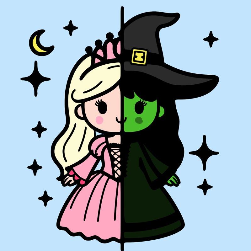 split princess and witch