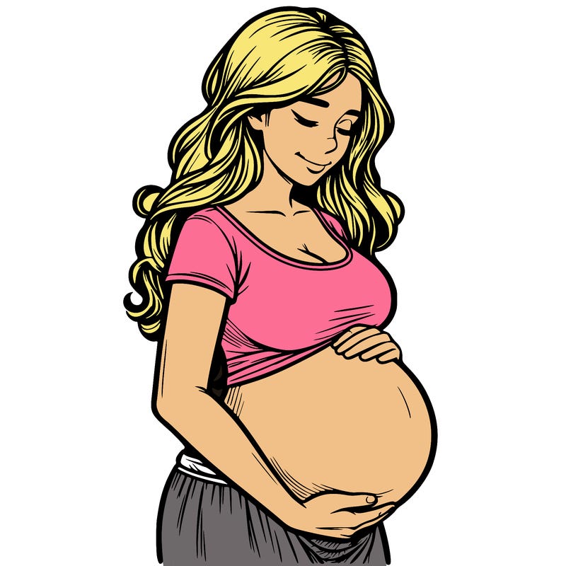woman heavily pregnant realistic