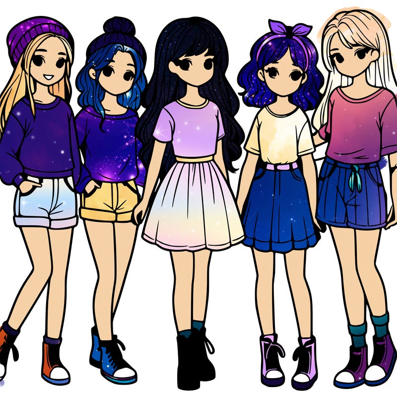 a group of five girls