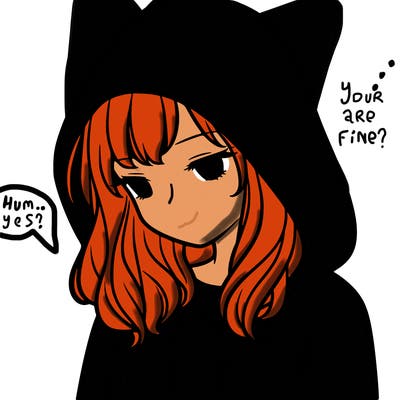 girl with a hoodie with hood over her head