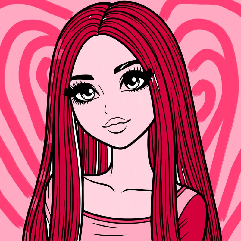 realistic girl with straight and long hair