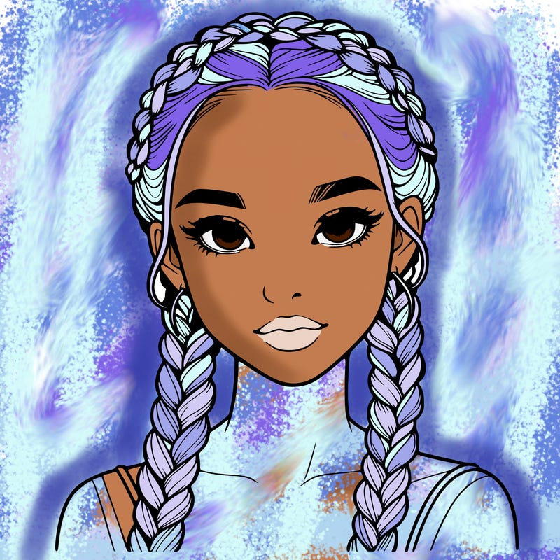 realistic girl with braids