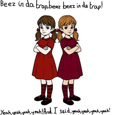 girls stood back to back