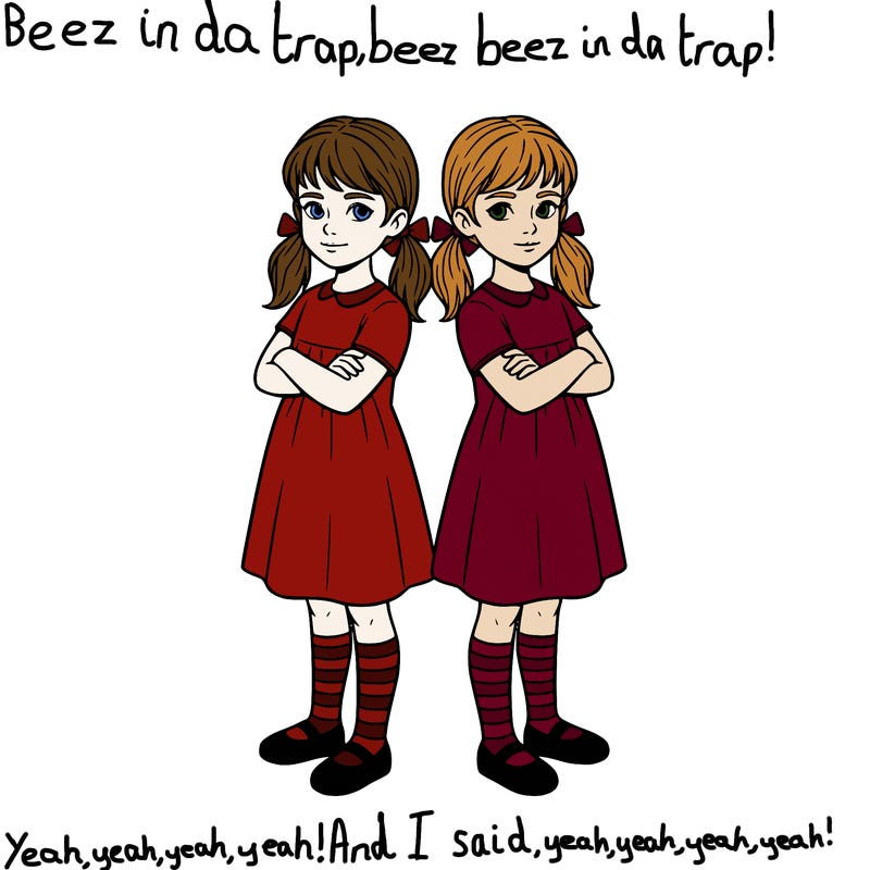 girls stood back to back