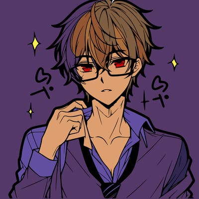 anime hot boy with glasses