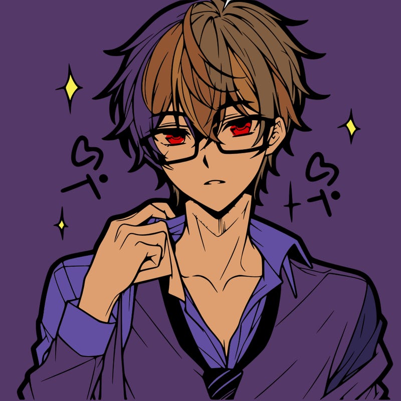 anime hot boy with glasses