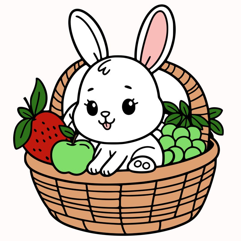 bunny in a fruit basket