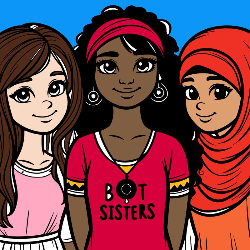 three sisters with a best sisters necklace