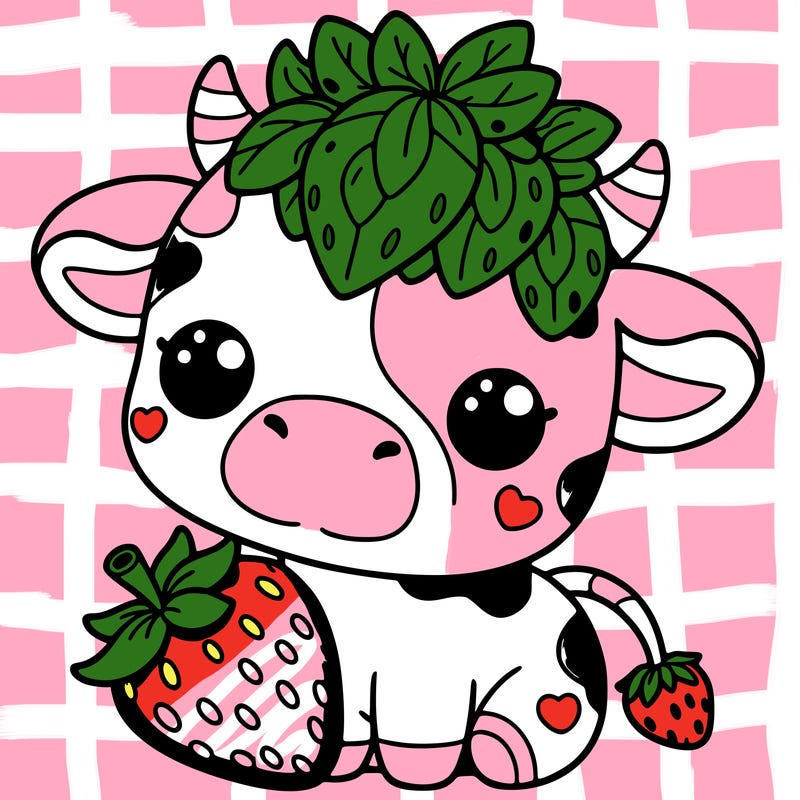 cute strawberry cow