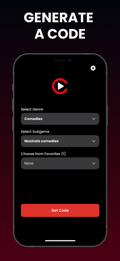 Mobile App-Oberfläche zur Auswahl von Genres und Subgenres, um versteckte Netflix-Kategoriecodes zu finden