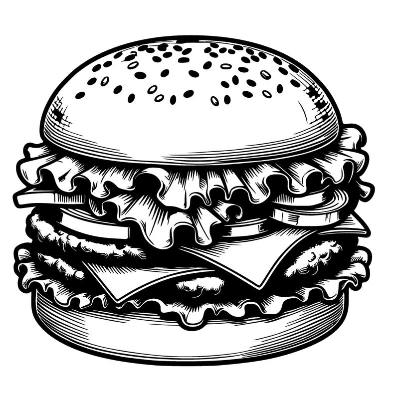 realistic hamburger
