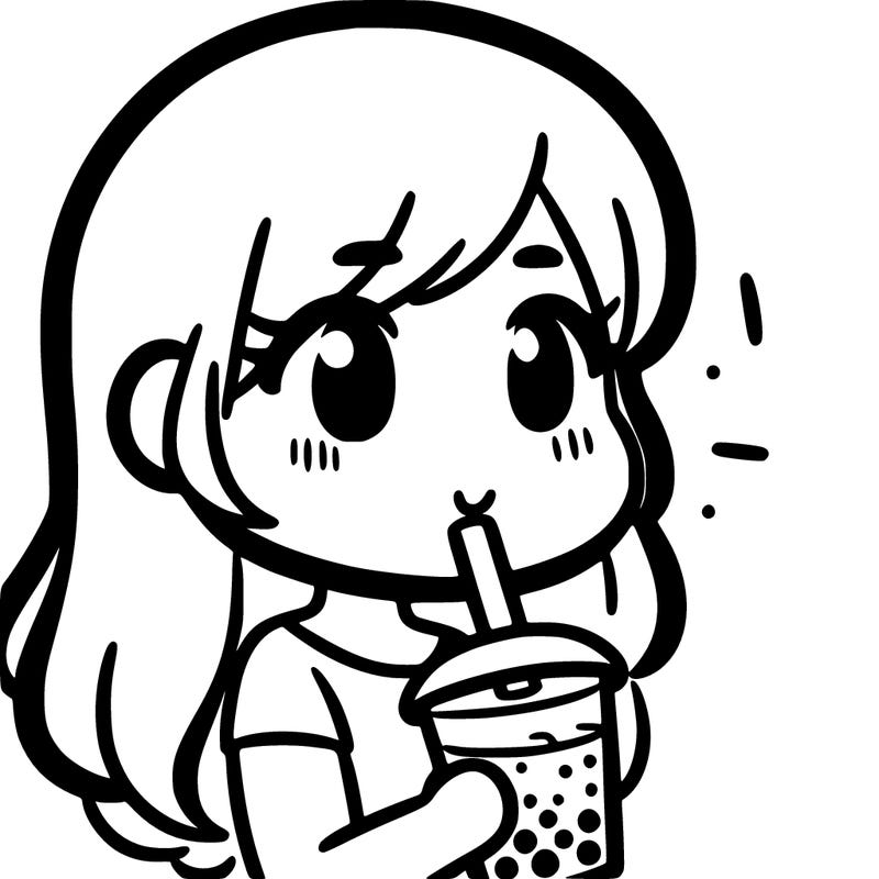 girl drinking boba'