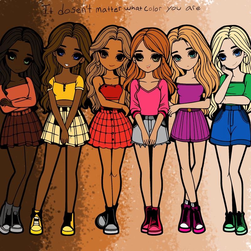 a group of girls realistic