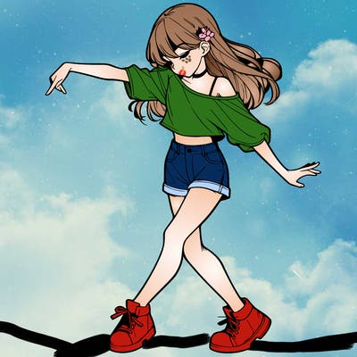 realistic girl danceing