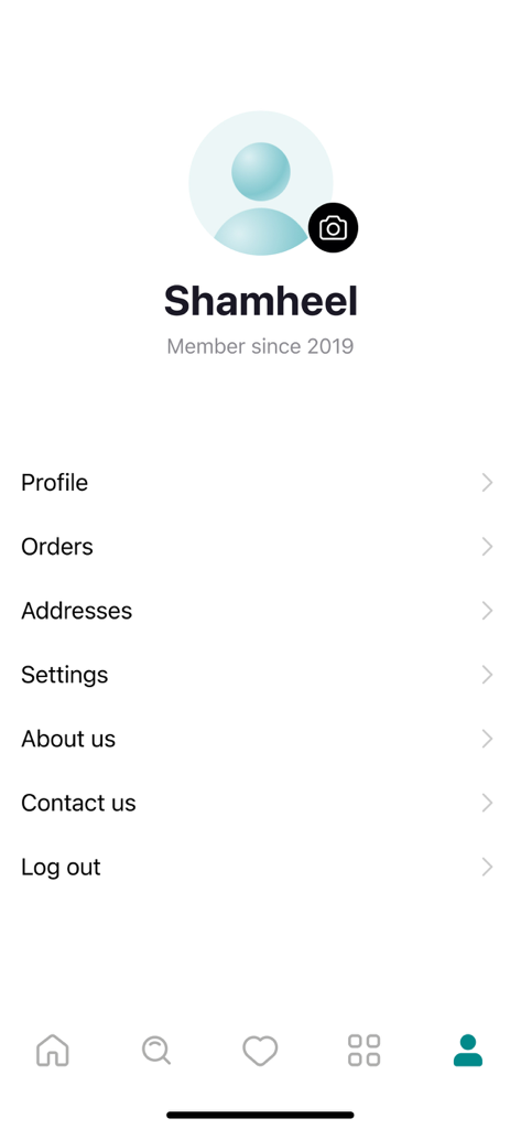 User account and profile settings screen of the SIMDI Online app