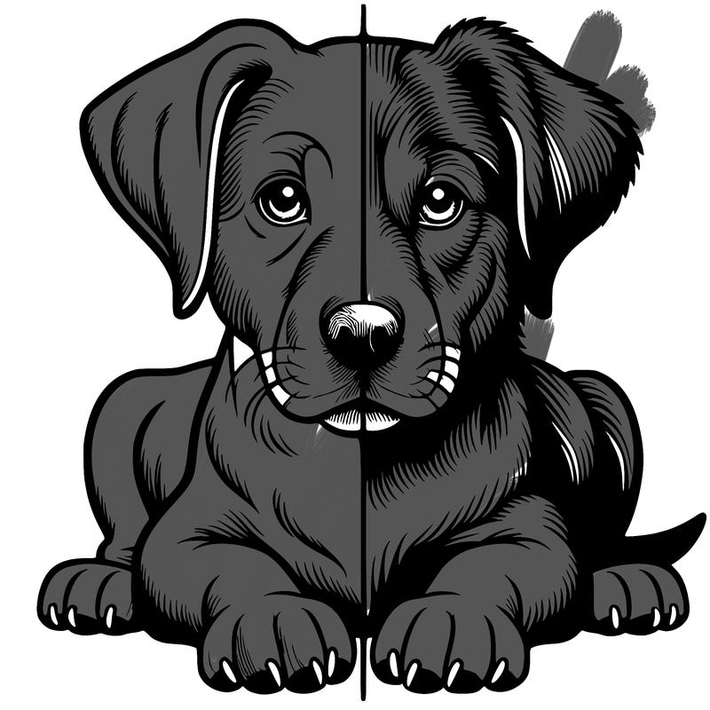 realistic dog split picture