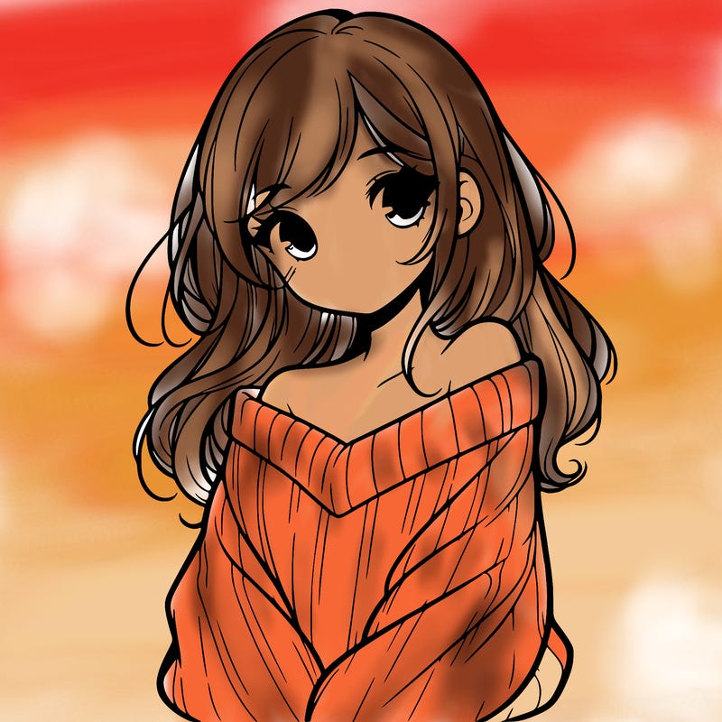 shy pretty girl wearing a sweater that is falling off one shoulder portrait