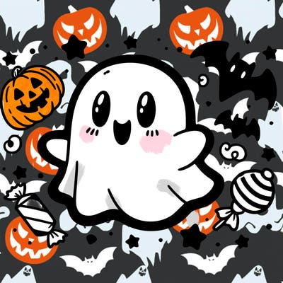 halloween cute little ghost