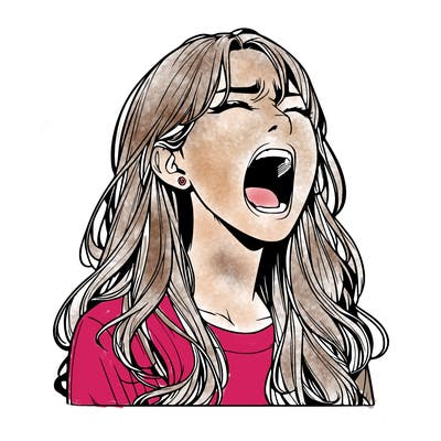 screaming realistic, girl