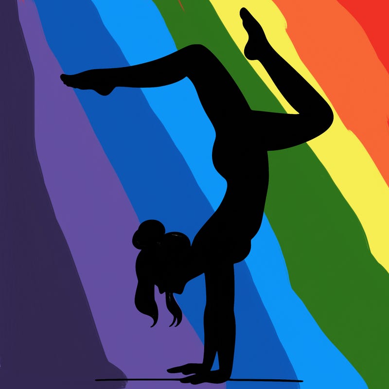 a woman doing a handstand