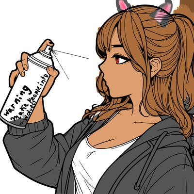 a realistic girl spray, painting