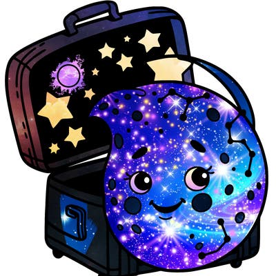 moon with a smile who’s smuggling constellations in a suitcase