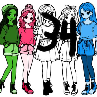 a group of five girls