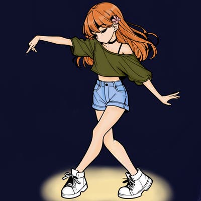 realistic girl danceing