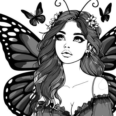 butterfly fairy realistic girl