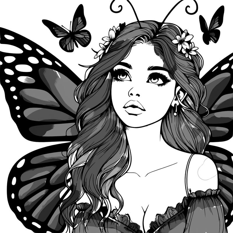 butterfly fairy realistic girl