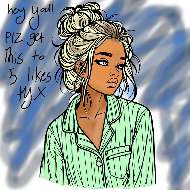realistic woman with pajamas on and a messy bun