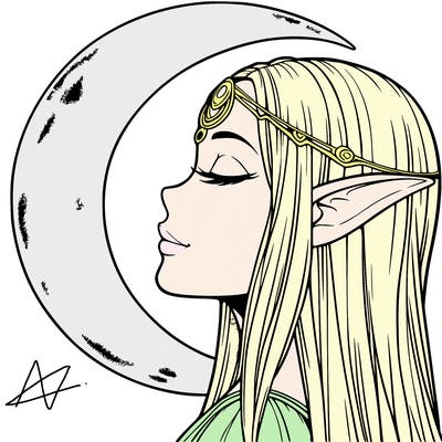 a realistic moon elf