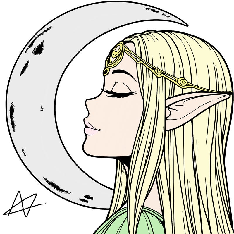 a realistic moon elf