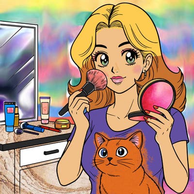 a beauty 😍 applying makeup on