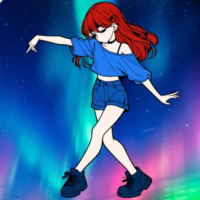 realistic girl danceing