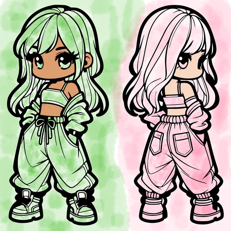 girl in crop top and baggy pants