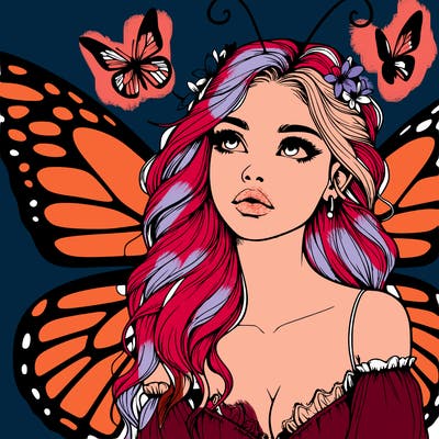butterfly fairy realistic girl