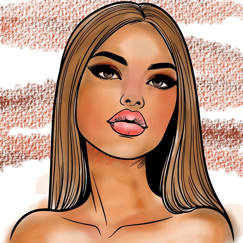 realistic woman with full lips