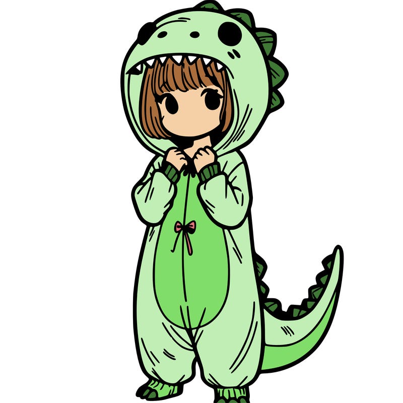 dino onesies on girl