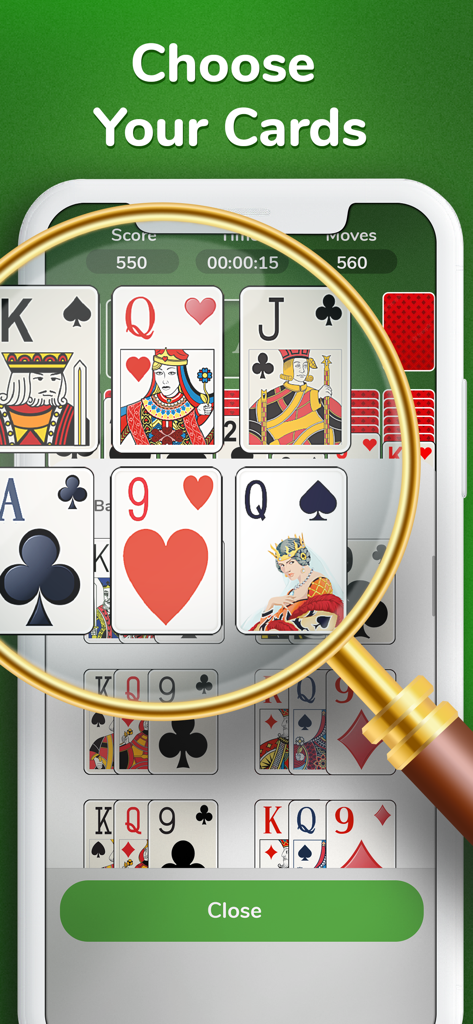 Solitaire - Classic Card 2026 - Screen showing various card face and back designs in Solitaire Classic Card 2026