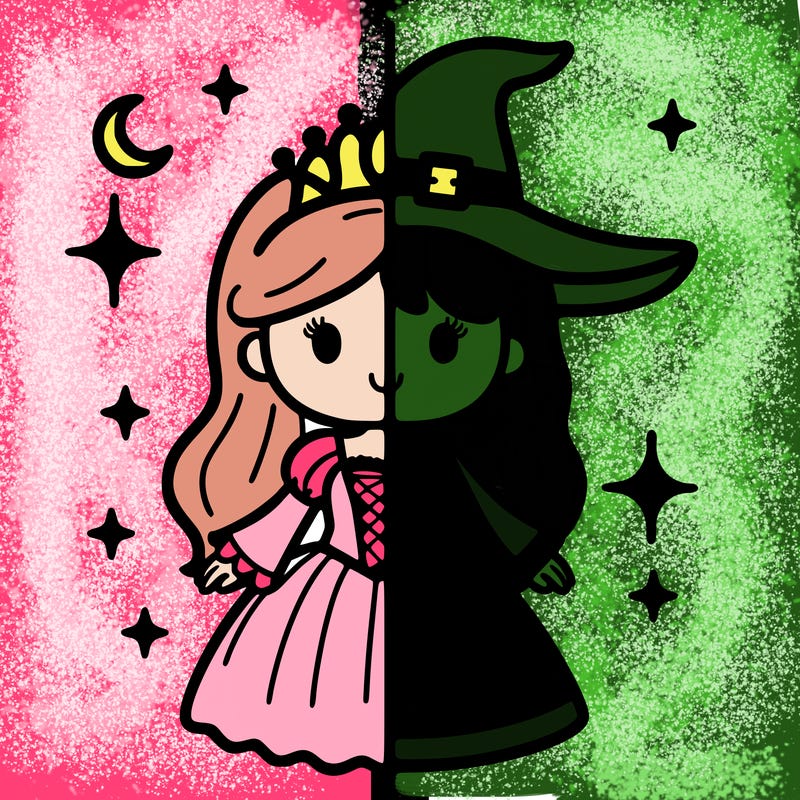 split princess and witch